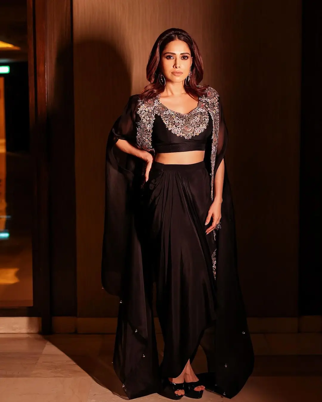 Nushrratt Bharuccha Stills In Black Lehenga Choli